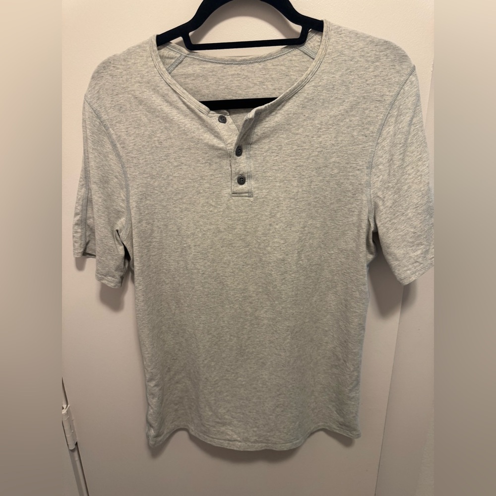 Lululemon Men’s Small 1/4 Button Up Cotton Jersey T Shirt Grey - Picture 3 of 8